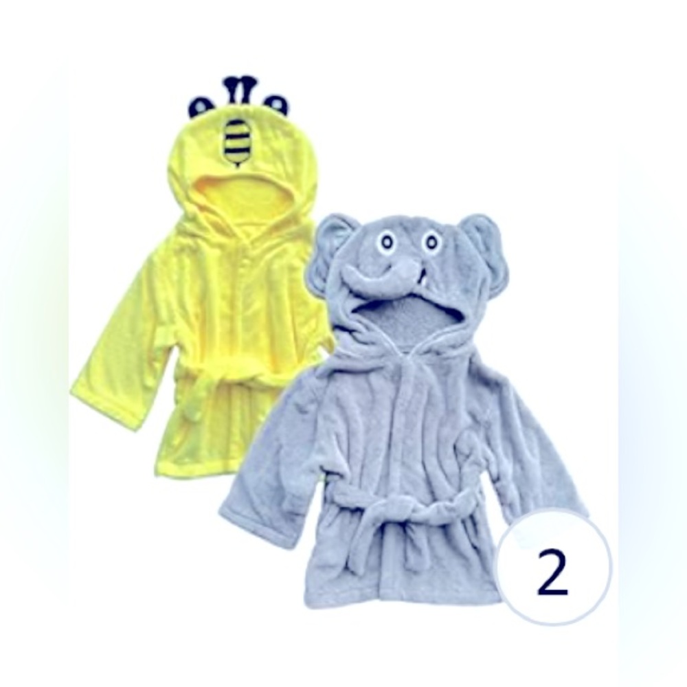 NWT 2 Pack Unisex Baby Plush Bumblebee/ Elephant Robe for 0-9 Months